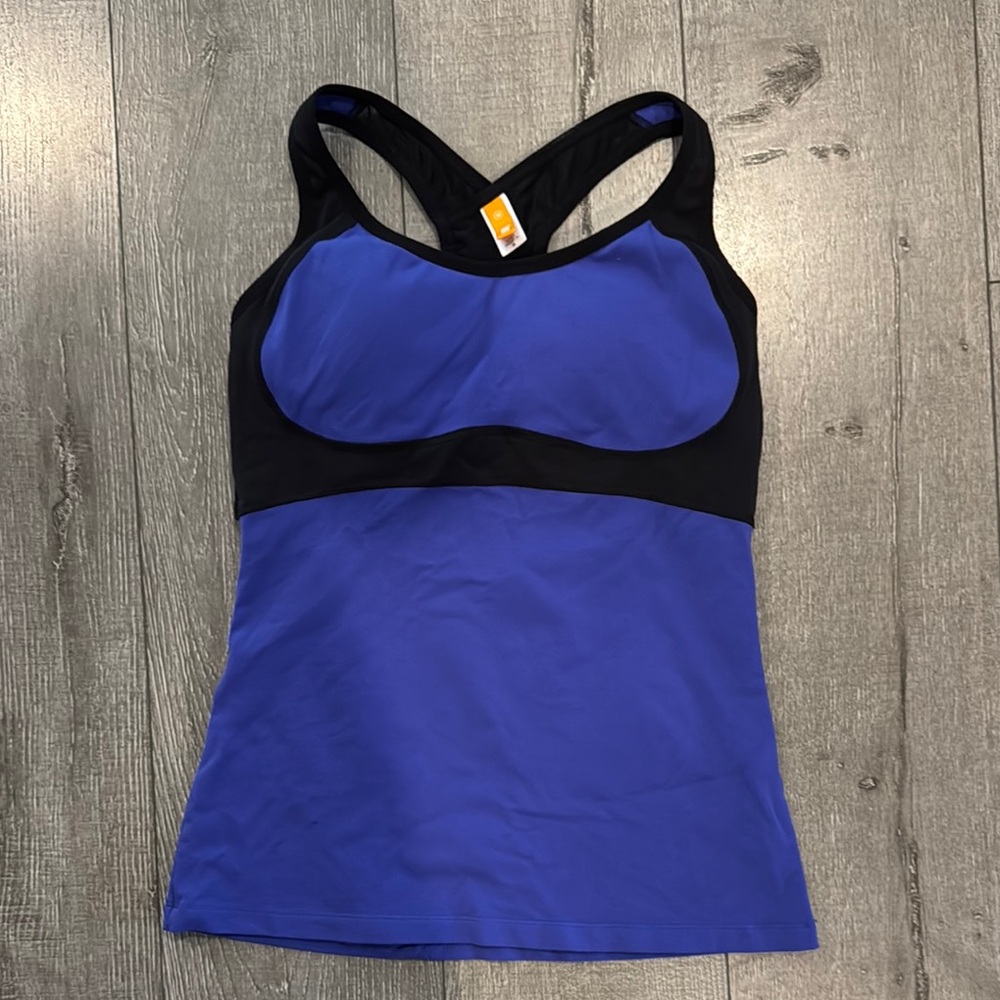 Lucy Black and Purple Sports Bra Top